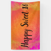 Fuchsia Pink Orange & Gold Indian Mandala Party Banner (Vertikal)