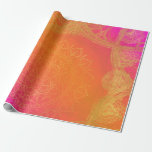 Fuchsia Pink Orange & Gold Indian Mandala Party Geschenkpapier<br><div class="desc">Schleifpapier</div>