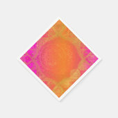 Fuchsia Pink Orange & Gold Indian Mandala Party Serviette (Ecke)