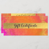 Fuchsia Pink Orange & Gold indischer Geschenkgutsc (Vorne/Hinten)