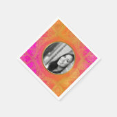 Fuchsia Pink Orange Gold Mandala FOTO Party Serviette (Ecke)