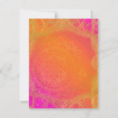 Fuchsia Pink Orange Gold Mandala Wedding RSVP Einladung (Rückseite)