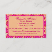 Fuchsia Pink Orange Pariser Damaske Grafik Visitenkarte (Rückseite)