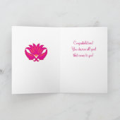 Fuchsia Pink Orange Pariser Damaskus Gratulation Karte (Innenseite)