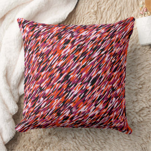 Fuchsia pink, orange, schwarz und weiß getarnt kissen