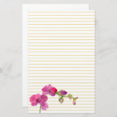 Fuchsia Pink Orchid Blume gelb Briefpapier (Vorne/Hinten)