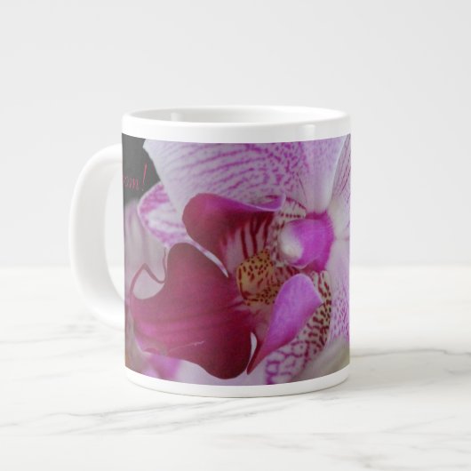 Fuchsia Pink Orchid Jumbo-Tasse (Vorderseite Links)