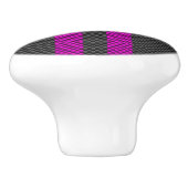 Fuchsia Pink Racing Stripes im Carbon Fibre Style Keramikknauf (Seitenansicht)