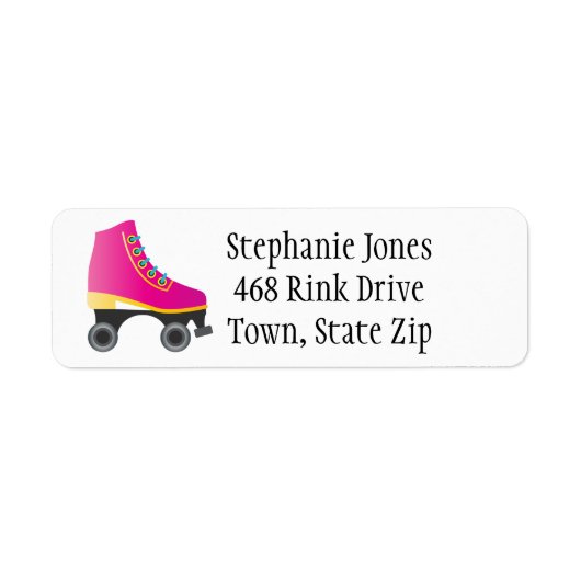 Fuchsia Pink Roller Skate Skaten Label (Vorne)