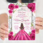 Fuchsia Pink Rose & Dress Charra Mis XV Anos Einladung<br><div class="desc">Fuchsia Pink Rose & Dress Charra Mis XV Anos Einladung Mis Quince Anos,  15.</div>
