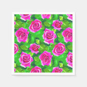 Fuchsia Pink Rose Muster Serviette (Vorderseite)