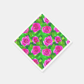 Fuchsia Pink Rose Muster Serviette (Ecke)