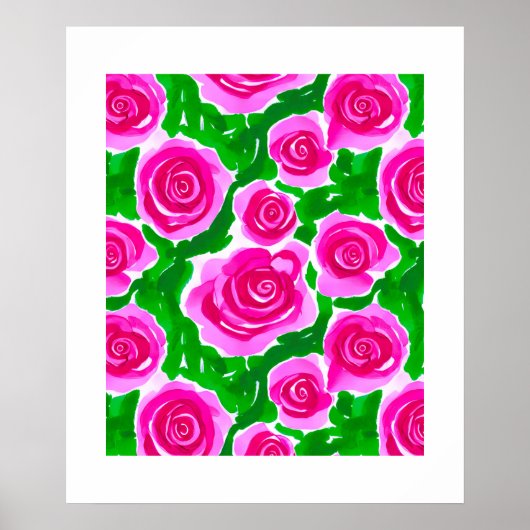 Fuchsia Pink Rose Poster (Vorne)