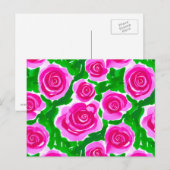 Fuchsia Pink Rose Postkarte (Vorne/Hinten)