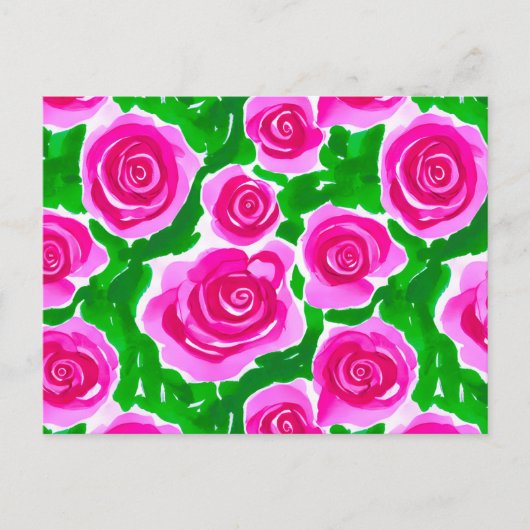 Fuchsia Pink Rose Postkarte (Vorderseite)