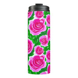 Fuchsia Pink Rose Thermosbecher