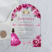 Fuchsia Pink Rose Wasserfarben Quinceñera Acryleinladungen