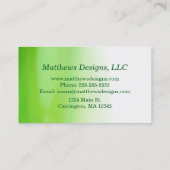 Fuchsia Pink Roses auf einem hellgrünen Hintergrun Visitenkarte (Rückseite)