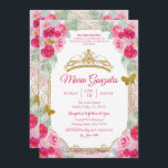 Fuchsia Pink Roses & Butterfly Mis Quince Einladung<br><div class="desc">Fuchsia Pink Roses & Butterfly Mis Quince EinladungMis Quince Anos,  15. Geburtstag, </div>