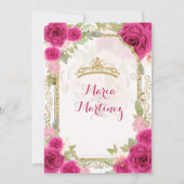 Fuchsia Pink Roses Charra Mis Ruhige Einladung (Rückseite)