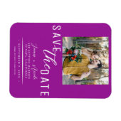 Fuchsia Pink Save the Date Foto Hochzeit Magnet (Horizontal)