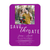 Fuchsia Pink Save the Date Foto Hochzeit Magnet (Vertikal)