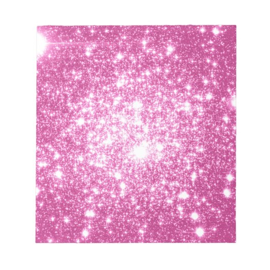 Fuchsia Pink Stars Notizblock (Vorderseite)