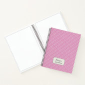 Fuchsia Pink Streifen Muster Personalisiert Notizblock (Innenseite)