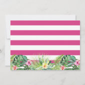 Fuchsia Pink Tropical Floral Beach Party Foto Dankeskarte (Rückseite)