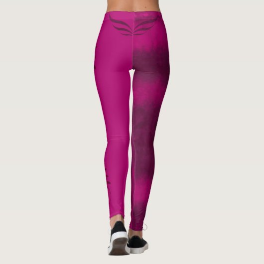 Fuchsia Pink und Blended Black/Pattern/Spiral/Flüg Leggings (Rückseite)