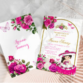 Fuchsia Pink und Gold Presentació in De 3 Anos Einladung