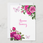 Fuchsia Pink und Gold Presentació in De 3 Anos Einladung (Rückseite)