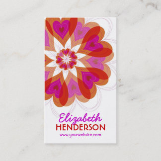 Fuchsia Pink Valentine Blume Liebe Moderne Kunst Visitenkarte