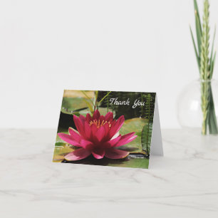 Fuchsia Pink Water Lilie Danke Karte