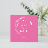 Fuchsia Pink Wedding Save The Date Templates Einladung (Stehend Vorderseite)