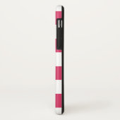 Fuchsia Pink & White Strip Personalisiert Case-Mate iPhone Hülle (Hinten/Links)