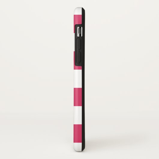 Fuchsia Pink & White Strip Personalisiert Case-Mate iPhone Hülle (Hinten/Links)