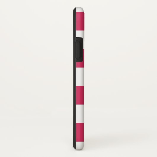 Fuchsia Pink & White Strip Personalisiert Case-Mate iPhone Hülle (Hinten/Rechts)