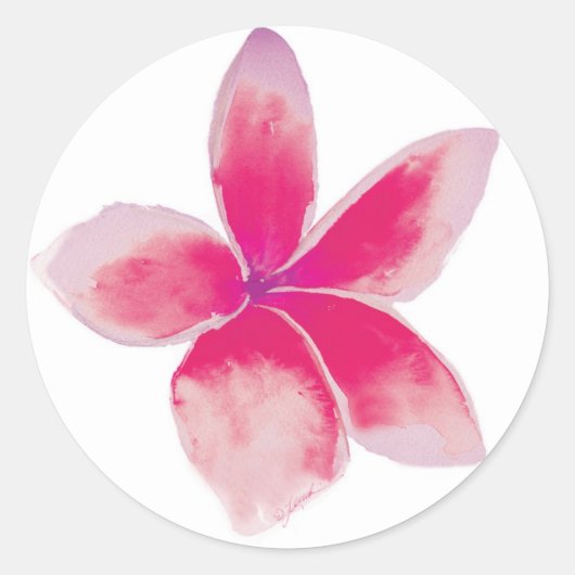 Fuchsia Plumeria Sticker (Vorderseite)