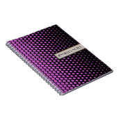 Fuchsia Polka Dot Elegant Modernes Schwarz Notizblock (Rechte Seite)
