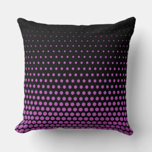 Fuchsia Polka Dot Modern Schwarz Kissen