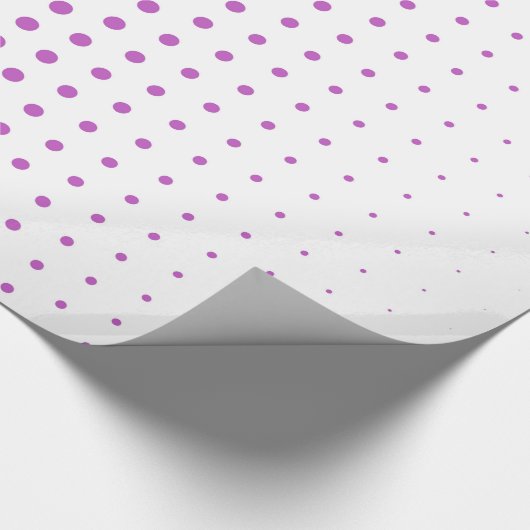 Fuchsia Polka Dot Modern White Geschenkpapier (Ecke)
