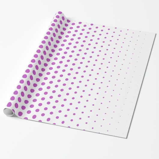 Fuchsia Polka Dot Modern White Geschenkpapier (Ungerollt)