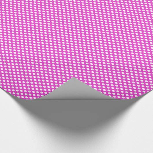 Fuchsia Polka Dot Wrapping Paper Geschenkpapier (Ecke)