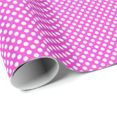Fuchsia Polka Dot Wrapping Paper Geschenkpapier (Rolleneckpunkt)