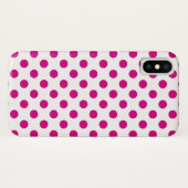 Fuchsia polka dots Case-Mate iPhone hülle (Rückseite (Horizontal))