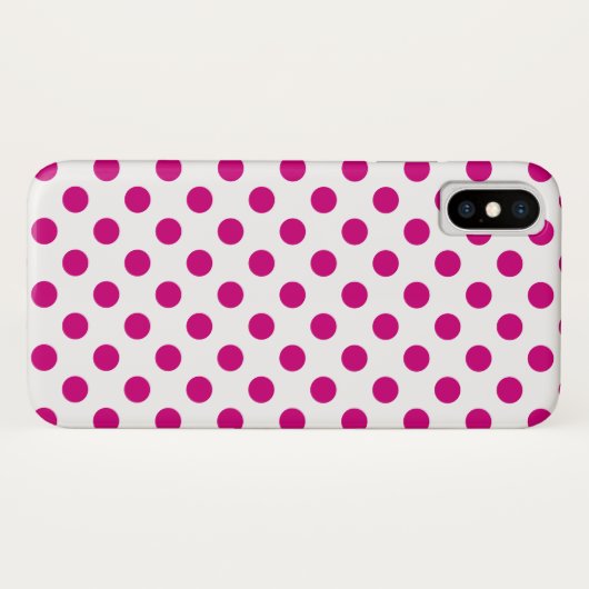 Fuchsia polka dots Case-Mate iPhone hülle (Rückseite (Horizontal))