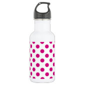 Fuchsia polka dots edelstahlflasche (Vorderseite)