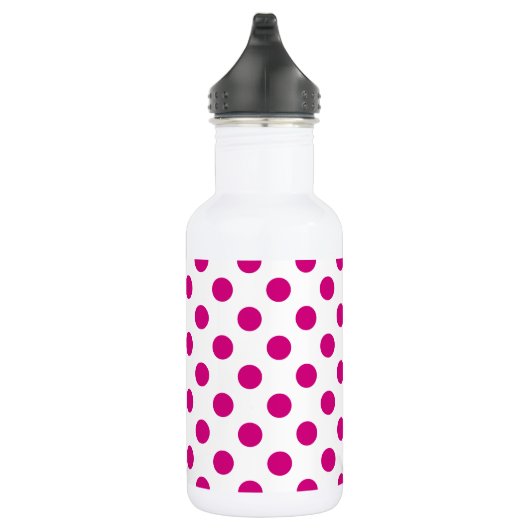 Fuchsia polka dots edelstahlflasche (Rechts)