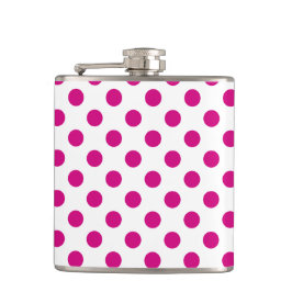 Fuchsia polka dots flachmann